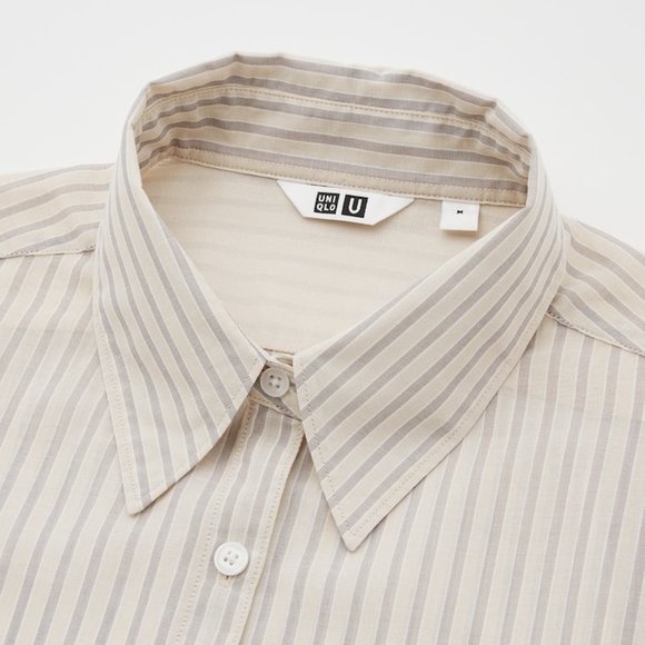 Uniqlo U Sheer Striped Long Sleeve Shirt - Size S - Picture 5 of 6